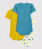 Babies' Cat Patterned Short-Sleeved Cotton and Lyocell Bodysuit - 3-Pack variante 1